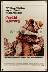 9x959 WILD ROVERS 1sh '71 great close up of William Holden & Ryan O'Neal on horse, Blake Edwards