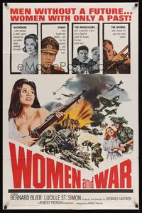 9x979 WOMEN & WAR 1sh '65 Georges Lautner's Arretez les tambours!