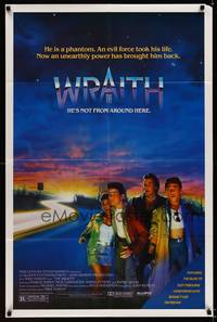 9x988 WRAITH 1sh '86 young Charlie Sheen hunts a phantom who has unearthly powers!