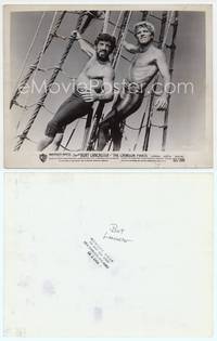 9y108 CRIMSON PIRATE 8x10.25 still '52 barechested Burt Lancaster & Nick Cravat hang from ropes!