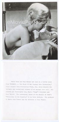 9y150 EUGENIE 7.25x7.5 still '69 Jess Franco's take on Marquis De Sade, naked Maria Rohm in bed!