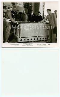 9y195 GOLDFINGER 8x10 still '64 Sean Connery as Bond, Gert Froebe, Harold Sakata inspect shipment!