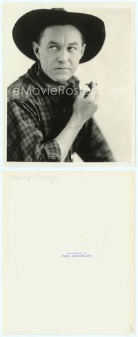 9y222 HARRY CAREY 8x10 still '20s great smoking close up with cowboy hat by Paul Grenbeaux!