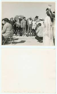 9y233 CHEYENNE AUTUMN candid 8x10 still '64 actors doing publicity on the set!