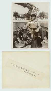 9y257 JAMES CAGNEY 8x10 still '40 sailing his yacht, The Martha, while filming City for Conquest!