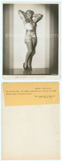 9y192 GOD'S GIFT TO WOMEN candid 7.75x10 still '31 Joan Blondell in wonderful jockey-like outfit!