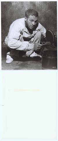 9y362 PAPILLON 8x9.75 still '73 close up of Steve McQueen on floor in cell with food bucket!