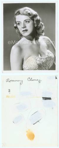 9y408 ROSEMARY CLOONEY 7.25x9 still '50s super sexy portrait in dress showing lots of cleavage!