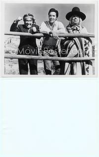 9y446 STAY AWAY JOE 8x10 still '68 Elvis Presley leaning on fence with Native American guys!