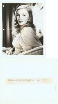 9y479 VERONICA LAKE radio 8x10.25 still '40s great glamorous over-the-shoulder portrait!