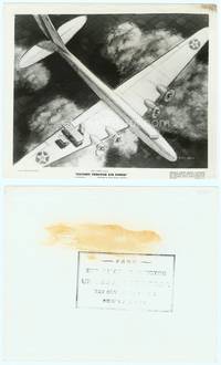 9y480 VICTORY THROUGH AIR POWER 8x10 still '43 Disney, great cartoon image of WWII airplane!
