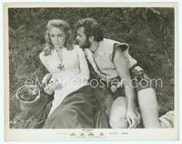 9y481 VIKINGS 8x10 still '58 close up of bearded Tony Curtis staring at sexy Janet Leigh!