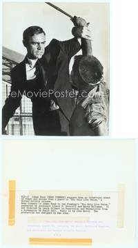 9y497 YOU ONLY LIVE TWICE 8x10 still '67 c/u of Sean Connery as James Bond beating up bad guy!