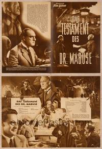 9z162 TESTAMENT OF DR. MABUSE Film Buhne German program 1951 Fritz Lang's psychotic criminal genius!