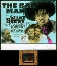 9z077 BAD MAN glass slide '41 Richard Thorpe, Wallace Beery, Ronald Reagan & Laraine Day!