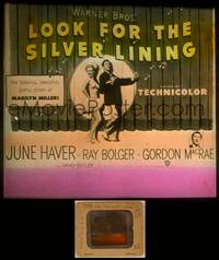 9z091 LOOK FOR THE SILVER LINING glass slide'49 art of June Haver & Ray Bolger dancing,Gordon MacRae