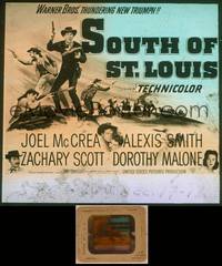 9z116 SOUTH OF ST. LOUIS glass slide '49 Joel McCrea, Zachary Scott & Alexis Smith in Missouri!
