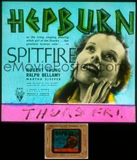 9z117 SPITFIRE glass slide '34 Katharine Hepburn as the witch girl of the Ozarks!