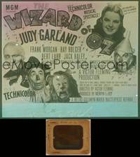9z122 WIZARD OF OZ glass slide R49 Judy Garland, Frank Morgan, Ray Bolger, Jack Haley & Bert Lahr!