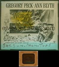 9z123 WORLD IN HIS ARMS glass slide '52 Gregory Peck, Ann Blyth, from Rex Beach novel!