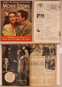 9z059 MOVIE STORY magazine June 1942, John Garfield & Hedy Lamarr in Tortilla Flat!