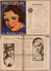 9z029 PHOTOPLAY magazine October 1933, super close art portrait of Ruby Keeler by Earl Christy!