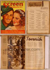 9z054 SCREEN ROMANCES magazine December 1937, art of Flynn & De Havilland in Robin Hood!