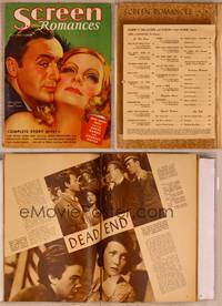 9z052 SCREEN ROMANCES magazine October 1937, art of Greta Garbo & Charles Boyer by Earl Christy!