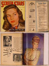 9z065 SCREEN STARS magazine January 1946, portrait of Lauren Bacall in Confidential Agent!