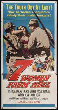 1a369 7 WOMEN FROM HELL 3sh '65 Patricia Owens is driven to shame in a World War II prison camp!