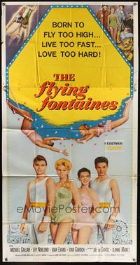 1a436 FLYING FONTAINES 3sh '59 Michael Callan, full-length image of the circus trapeze family!