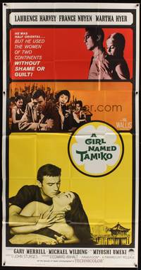 1a444 GIRL NAMED TAMIKO 3sh '62 John Sturges, Laurence Harvey used women without shame!