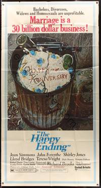 1a454 HAPPY ENDING 3sh '70 directed by Richard Brooks, great image of cake in trash can!