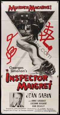 1a475 INSPECTOR MAIGRET 3sh '58 Georges Simenon, Jean Gabin, sexy French bad girl Annie Girardot!