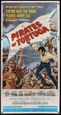 1a571 PIRATES OF TORTUGA 3sh '61 across the 7 seas, theirs was the name feared above all others!