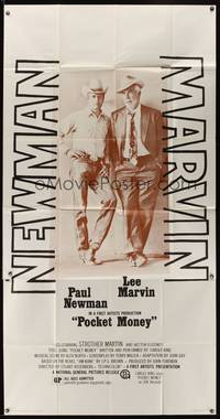 1a574 POCKET MONEY 3sh '72 great full-length portrait of Paul Newman & Lee Marvin!