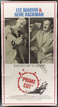 1a584 PRIME CUT 3sh '72 Lee Marvin w/machine gun, Gene Hackman w/cleaver!