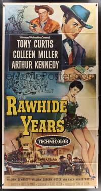 1a594 RAWHIDE YEARS 3sh '55 poker playing Tony Curtis + sexy Colleen Miller & Arthur Kennedy!