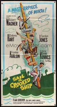 1a606 SAIL A CROOKED SHIP 3sh '61 Robert Wagner & Ernie Kovacks with sexy girls on ship mast!