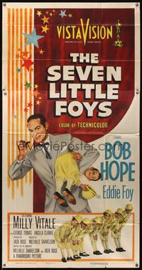 1a613 SEVEN LITTLE FOYS 3sh '55 Bob Hope performing on stage with his seven kids in wacky outfits!
