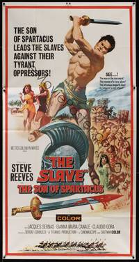 1a616 SLAVE 3sh '63 Il Figlio di Spartacus, art of Steve Reeves as the son of Spartacus!