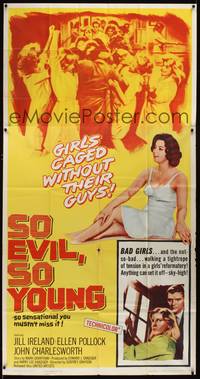 1a617 SO EVIL SO YOUNG 3sh '61 caged bad girls without their guys alone in a girls' reformatory!
