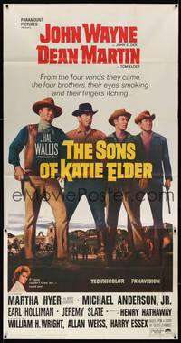1a619 SONS OF KATIE ELDER 3sh '65 Martha Hyer, great line up of John Wayne, Dean Martin & more!