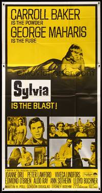 1a638 SYLVIA 3sh '65 sexy Carroll Baker is the powder, George Maharis is the fuse!