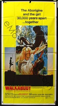1a683 WALKABOUT 3sh '71 Nicolas Roeg, completely different image of Agutter hanging from tree!