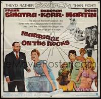 1a257 MARRIAGE ON THE ROCKS 6sh '65 Frank Sinatra, Deborah Kerr, Dean Martin!