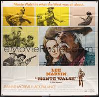 1a266 MONTE WALSH 6sh '70 super close up of cowboy Lee Marvin & pretty Jeanne Moreau!