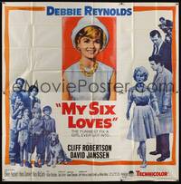 1a271 MY SIX LOVES 6sh '62 Debbie Reynolds in the funniest fix a girl ever got into!