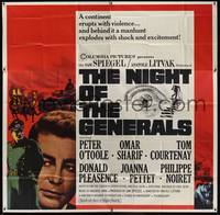 1a275 NIGHT OF THE GENERALS 6sh '67 WWII officer Peter O'Toole in a unique manhunt across Europe!