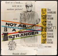 1a278 NOT AS A STRANGER 6sh '55 doctor Robert Mitchum, Olivia De Havilland, Frank Sinatra